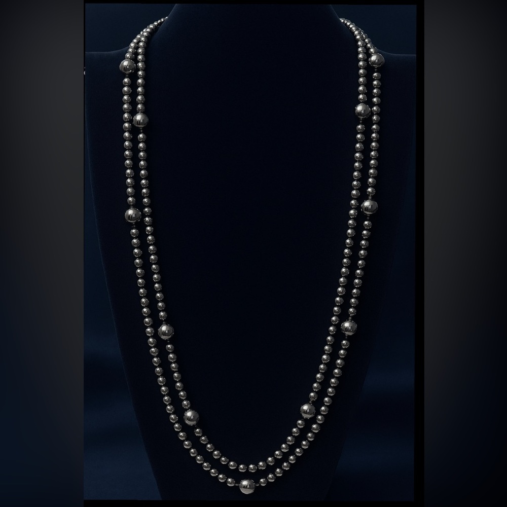 Rare Genuine Hematite Endless Necklace Hand Knotted